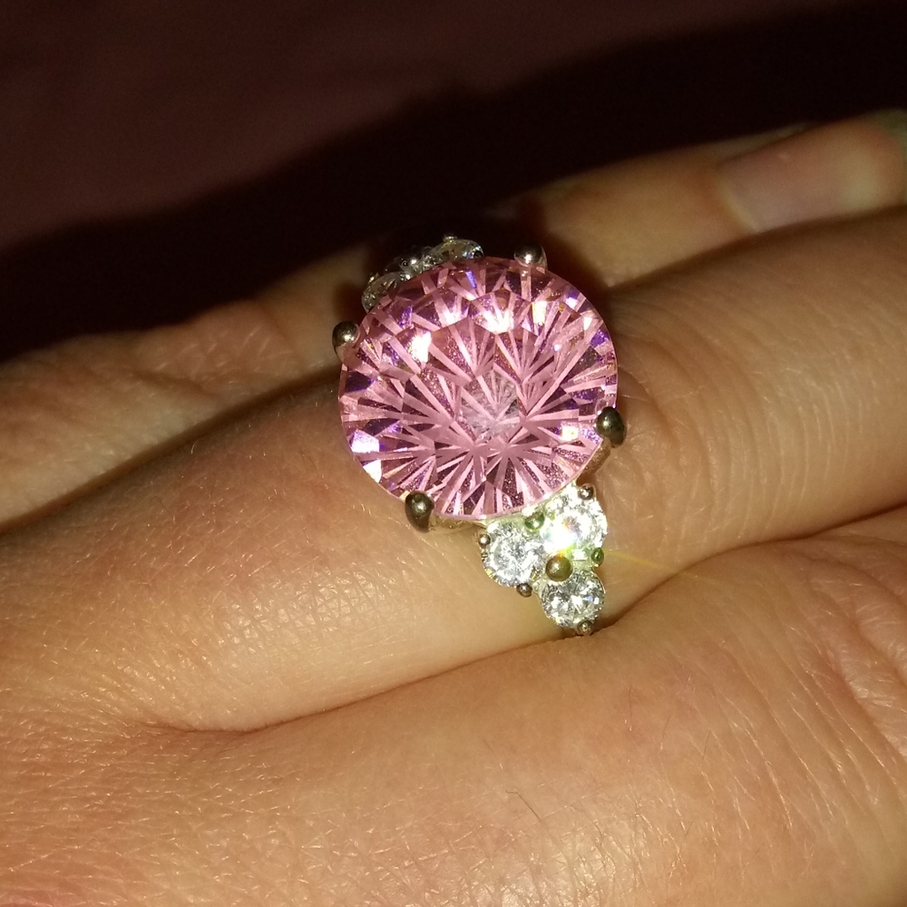 Pink Cubic Zirconia Ring
